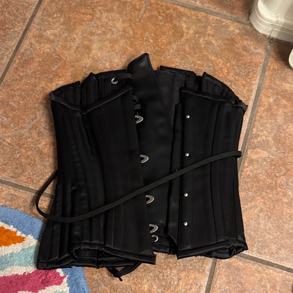 Black Corset with Hook Detailing